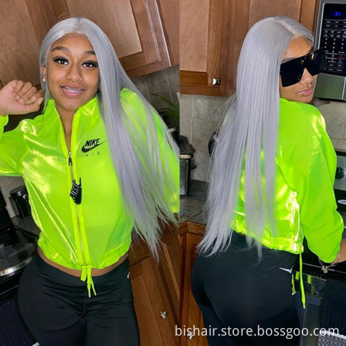 Colored Lace Front Human Hair Wigs Pink Gray Green Yellow Beazilian Transparent Pre Pluck Remy Lace Frontal Wig Brazilian Hair